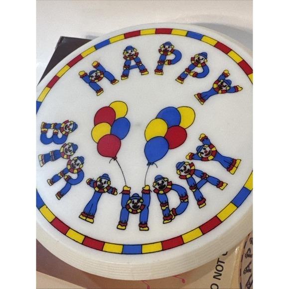 Vintage 1970s Happy Birthday Musical Revolving Cake Plate * 6 3/8" - Picture 8 of 8